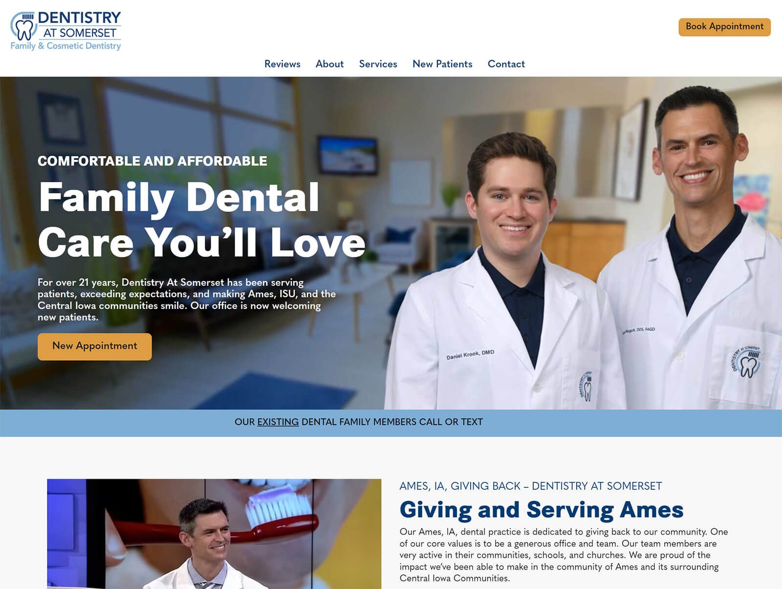 Dentistry somerset Desktop Website